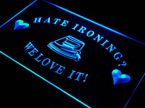 Dry Clean Iron Shop Hate Ironing Neon Light Sign